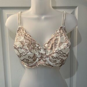 Wacoal Cream and Brown Lace Bra
